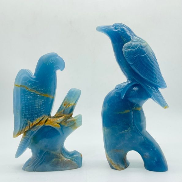 Pieces High Quality Blue Onyx Bird Carving