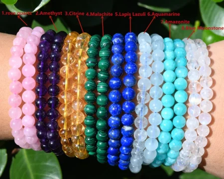 70 Kinds of 6MM Round Gemstone Bracelet