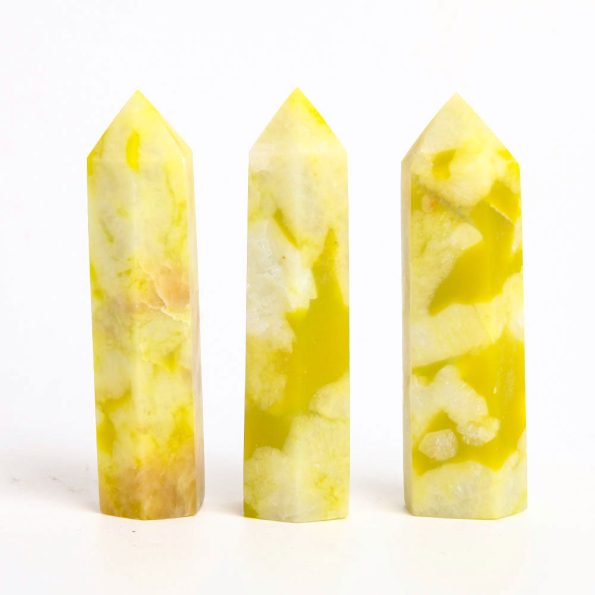 Set of 3 Serpentine Crystal Points