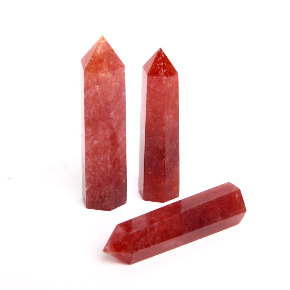 IMG_1317 Set of 3 Strawberry Quartz Crystal Point