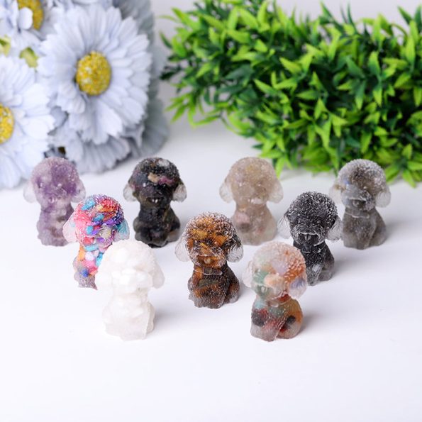 Wholesale Mini Resin Crystal Teddy Dog