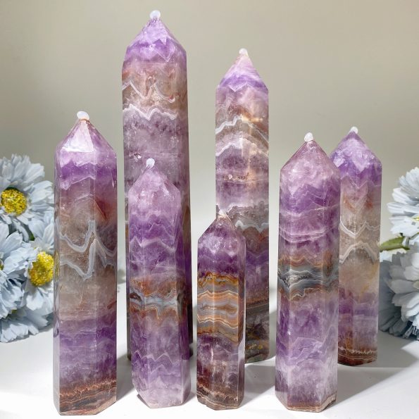 4.0"-6.0" Amethyst Agate Tower Bulk Wholesale