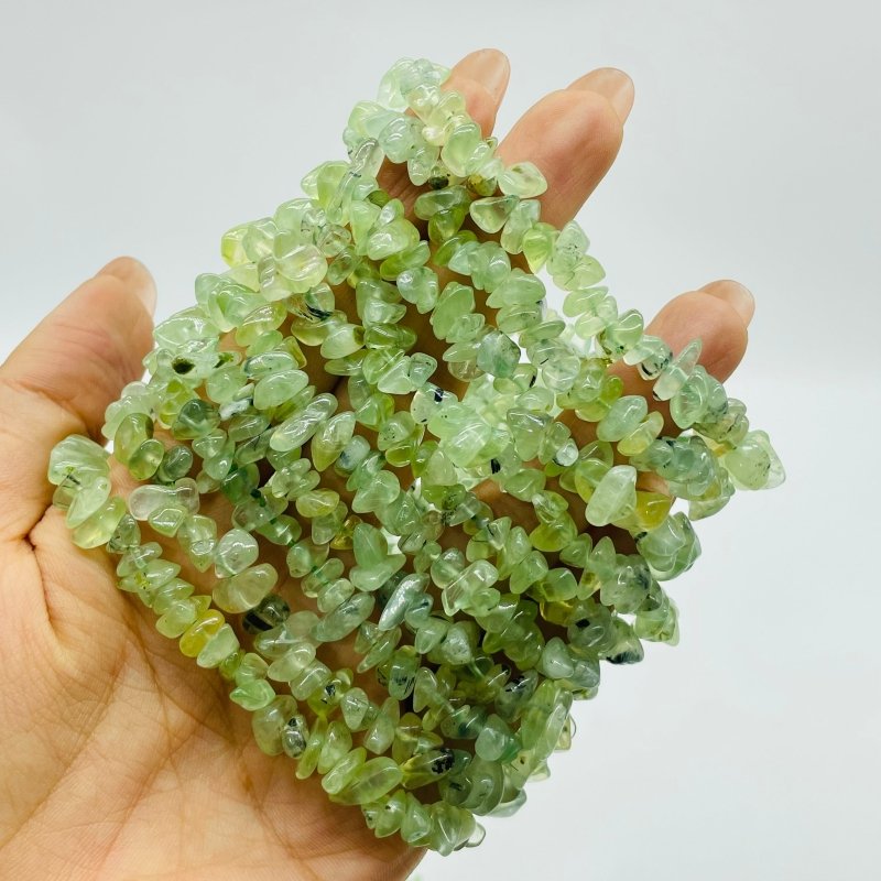 green-prehnite-chip-bracelet-wholesale-706200 Green Prehnite Chip Bracelet Wholesale