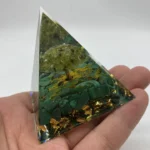 PERIDOT MALACHITE ORGONE PYRAMID-2